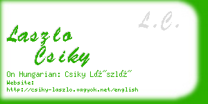 laszlo csiky business card